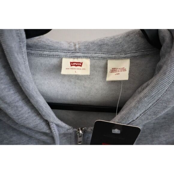 Levi’s A07770003 Women Sz L Gray Heather Standard Fit Full Zip Hoodie Jacket - Picture 3 of 9